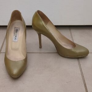Jimmy Choo Gold Olive Stiletto Heels